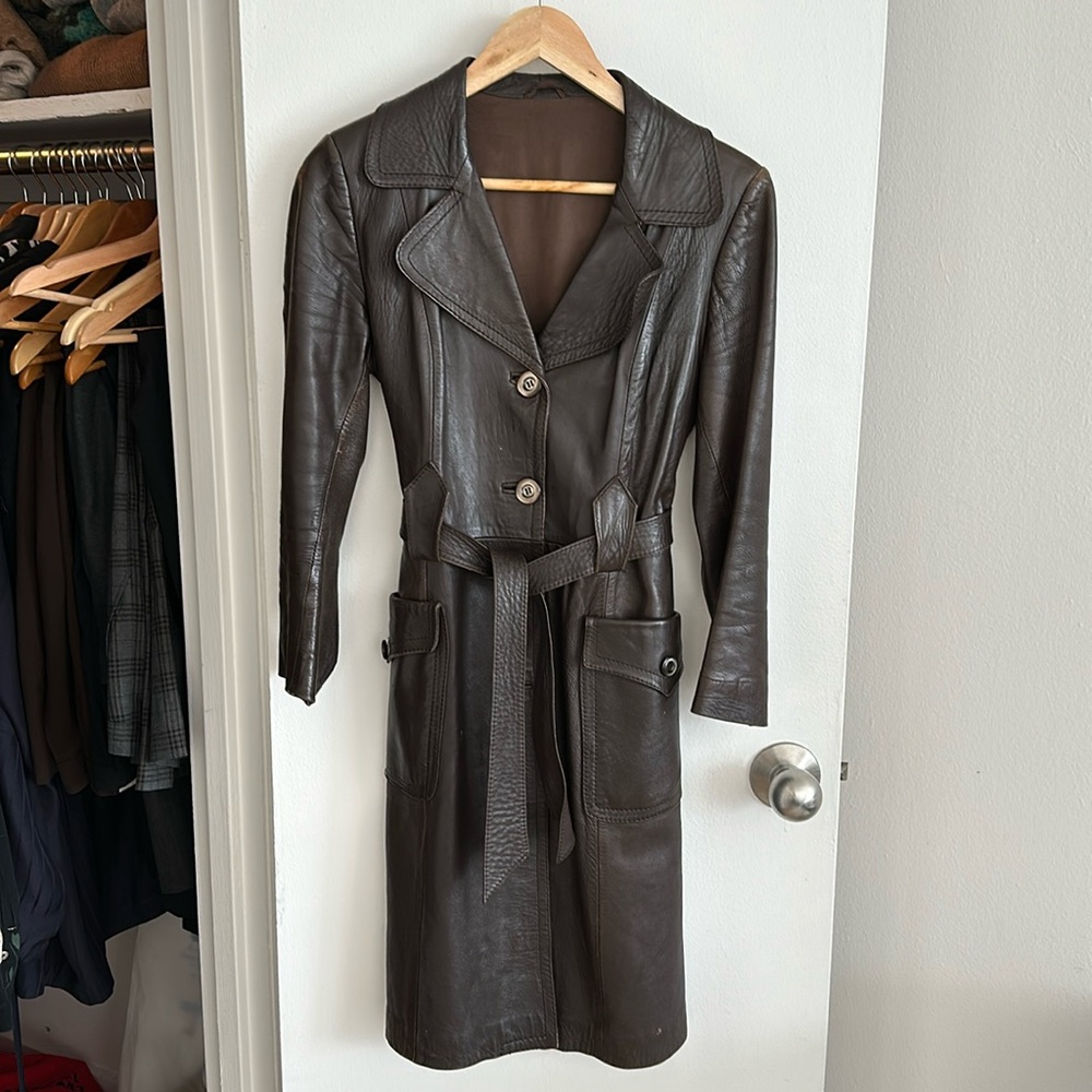 Vintage leather trench